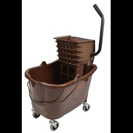 Mop Bucket & Wringer 35 QT Plastic Brown Side Press 1/Each
