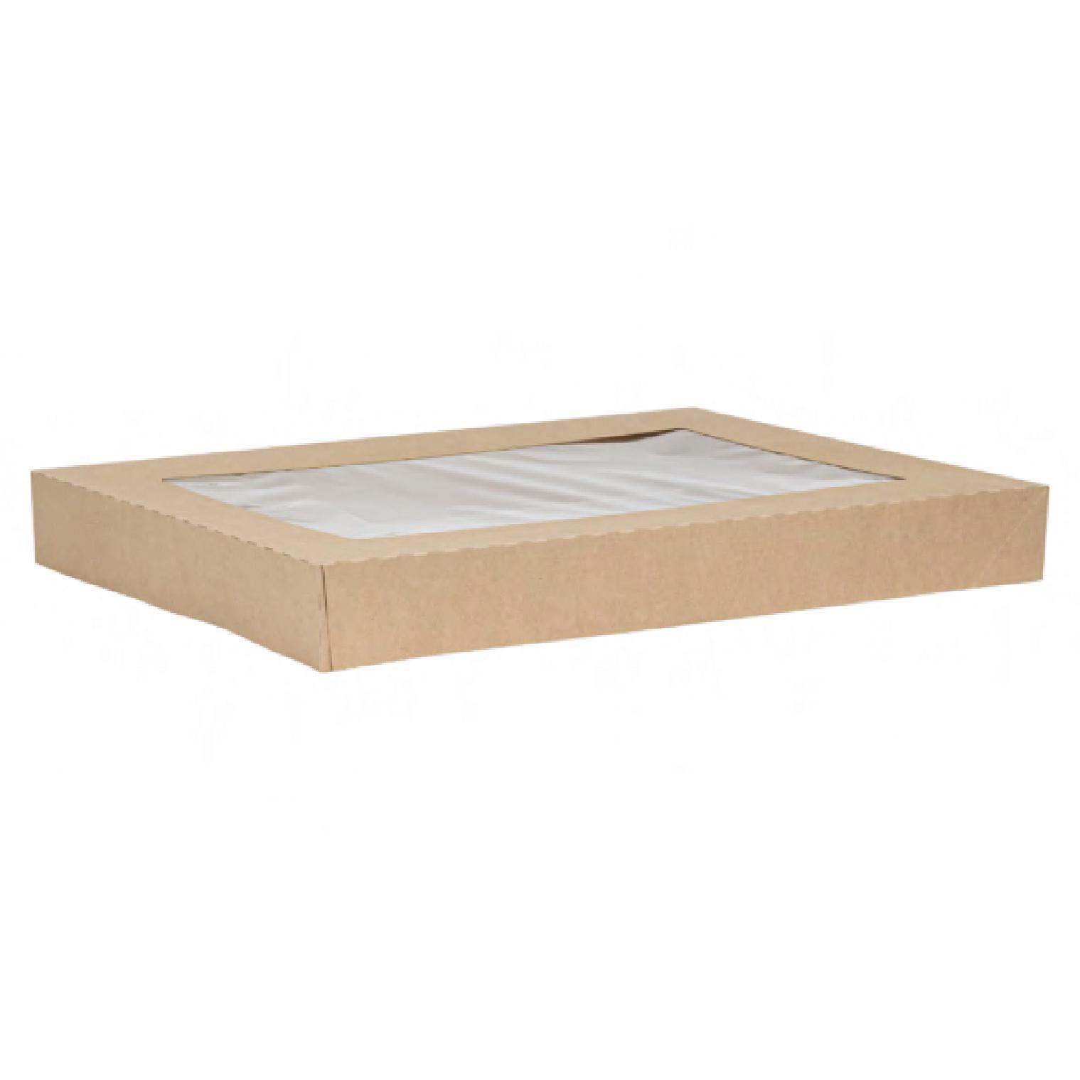 Lid 26.5X18.625X3 IN Kraft For Full Sheet Cake Bakery Container With Window 50/Case