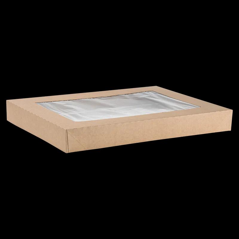 Bakery Box Top Full Size 26.5X18.63X3 IN Paper Kraft Plain Rectangle With Window 50/Case