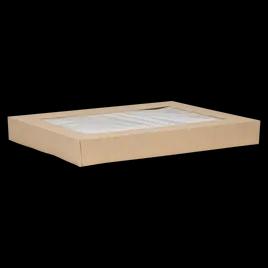 Bakery Box Top Full Size 26.5X18.63X3 IN Paper Kraft Plain Rectangle With Window 50/Case