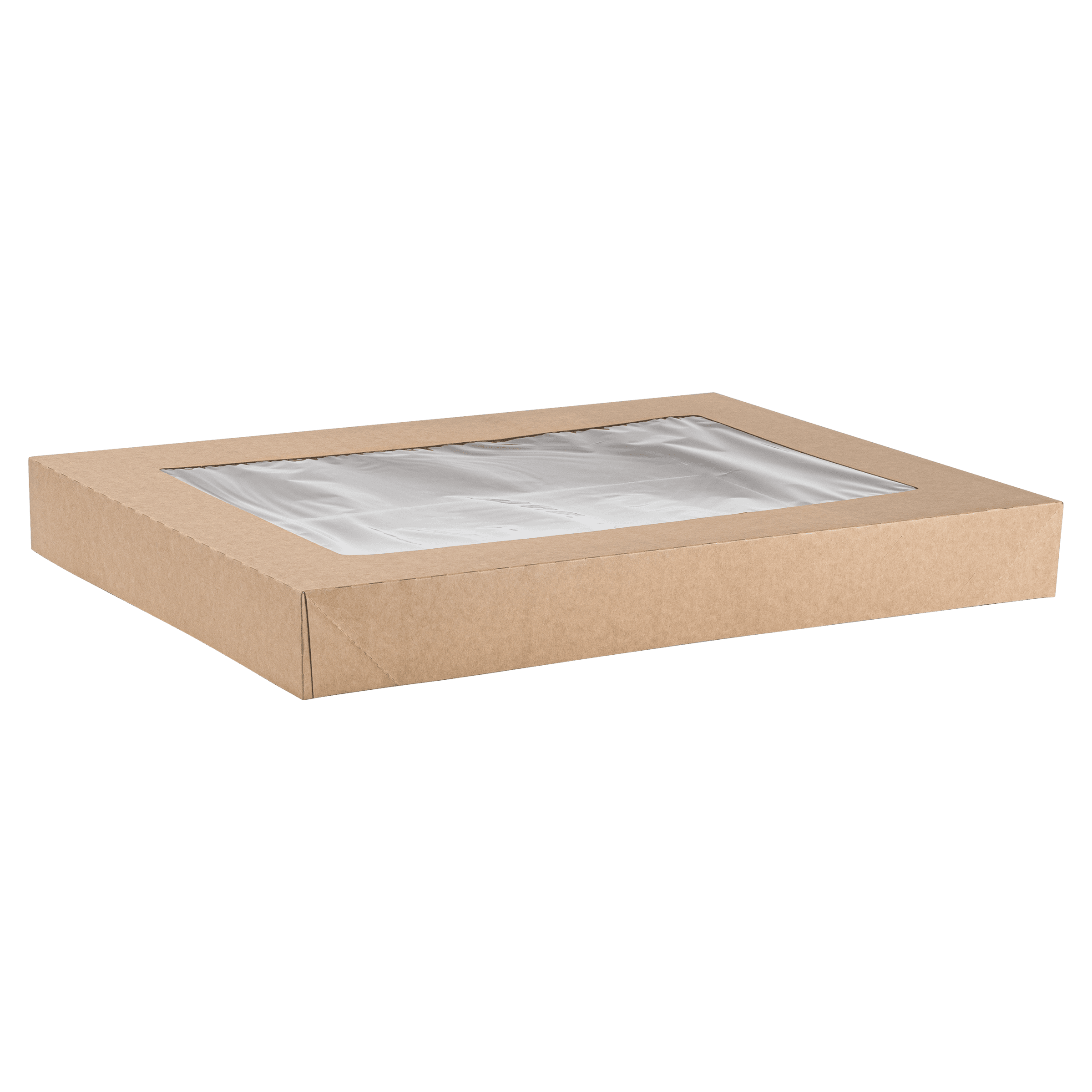 Lid 26.5X18.625X3 IN Kraft For Full Sheet Cake Bakery Container With Window 50/Case