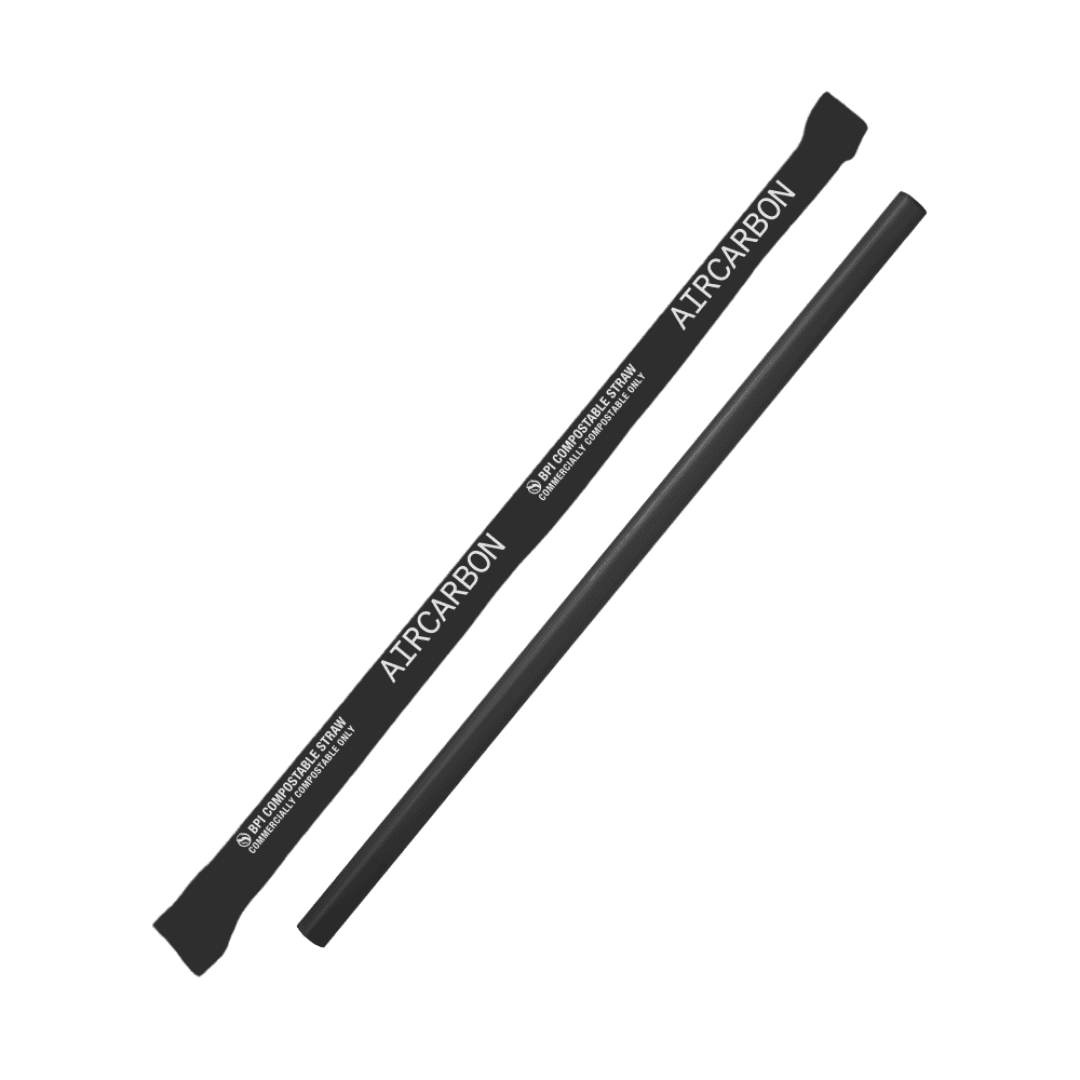 Jumbo Straw 7.75 IN Black Wrapped Made With Aircarbon 2400/Case
