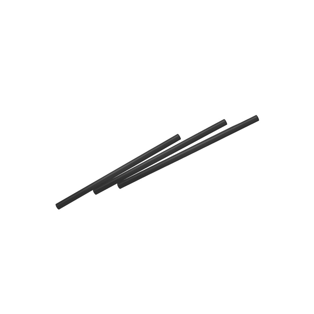 Cocktail Straw 5.3 IN Black Unwrapped Made With Aircarbon 4800/Case
