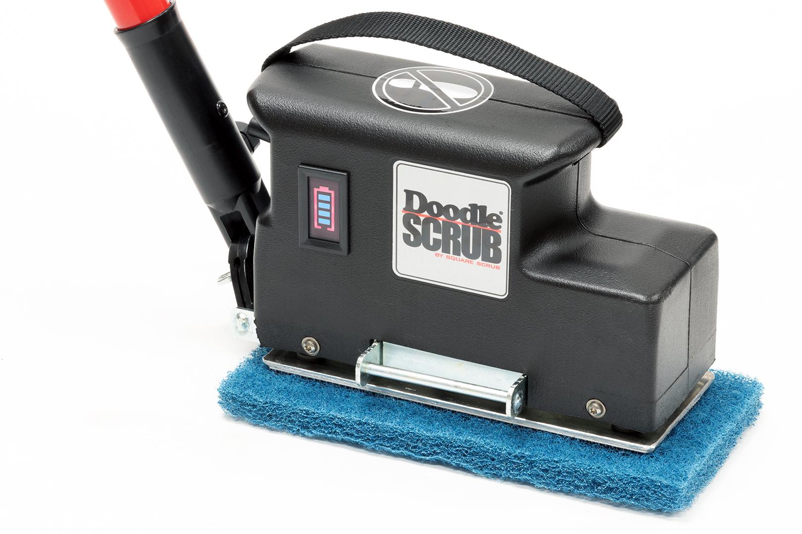 Doodle Scrub® Deluxe Kit Brush Scrubber 10IN Powder Coated Metal 42 V Includes: Doodle Skate, 11 Different Pads 1/Each