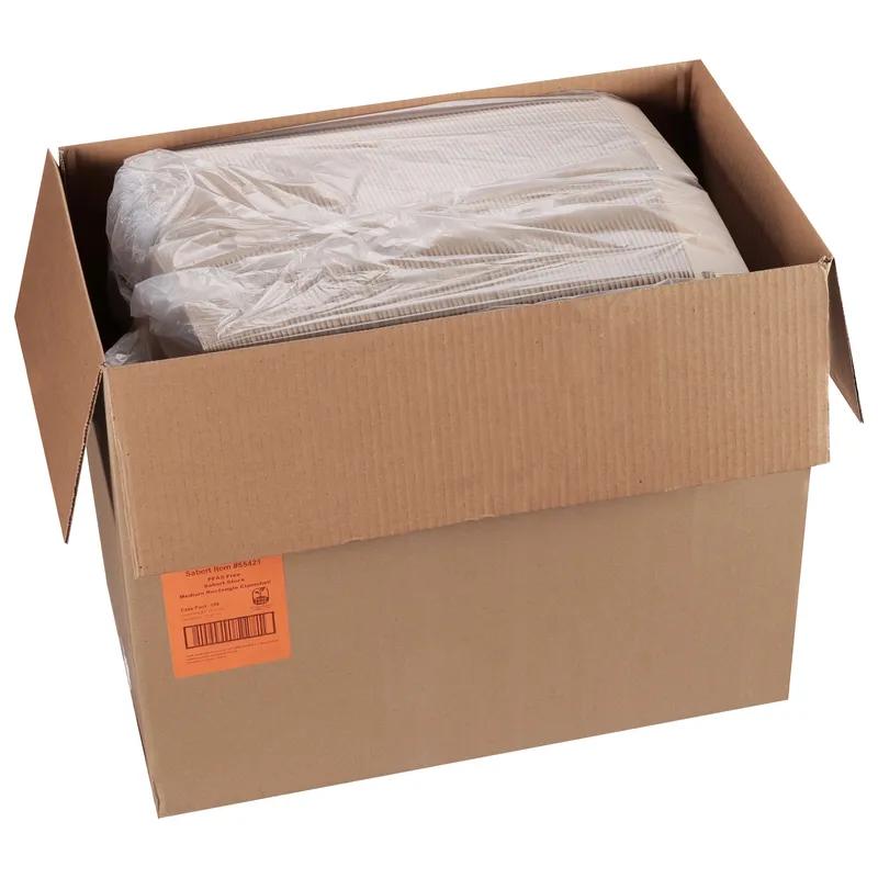 Take-Out Box Hinged With Dome Lid 9X6.50X3 IN Corrugated Cardboard Kraft Rectangle Fluted Medium 190/Case