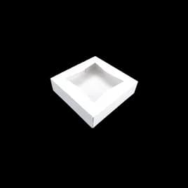 Bakery Box 9X9X2.5 IN White Auto-Lock Bottom With Window 200/Case