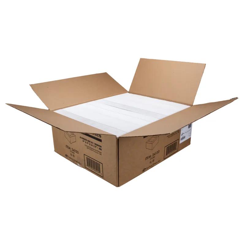 Bakery Box 9X9X2.5 IN White Auto-Lock Bottom With Window 200/Case
