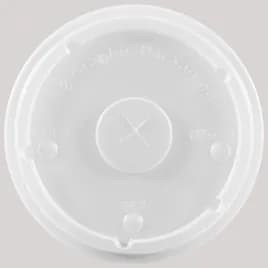 Lid Flat PS Translucent For 42-44 OZ Cold Cup With Hole Identification 1000/Case