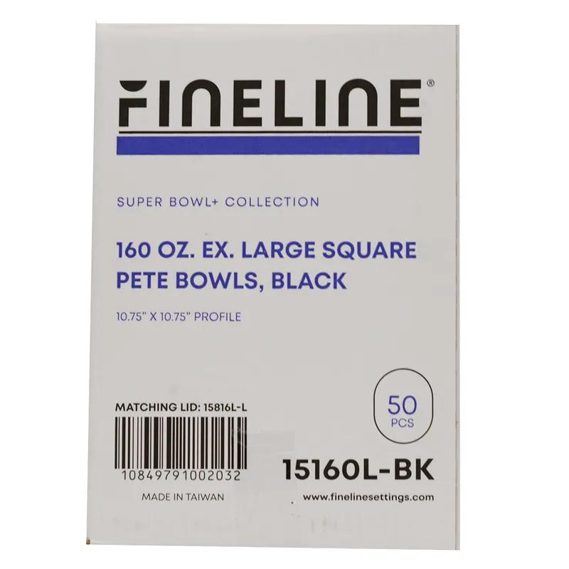 Bowl 160 OZ PE Black Square 50/Case