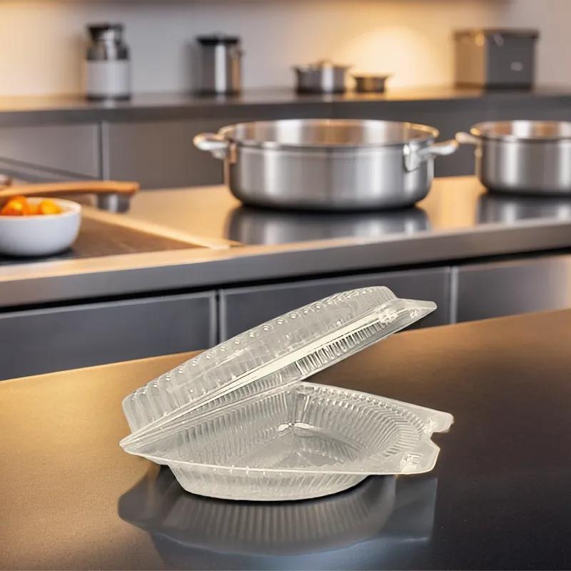 Half Pie Hinged Container With Dome Lid 8.75X5.25X1.875 IN OPS Clear Rectangle 300/Case