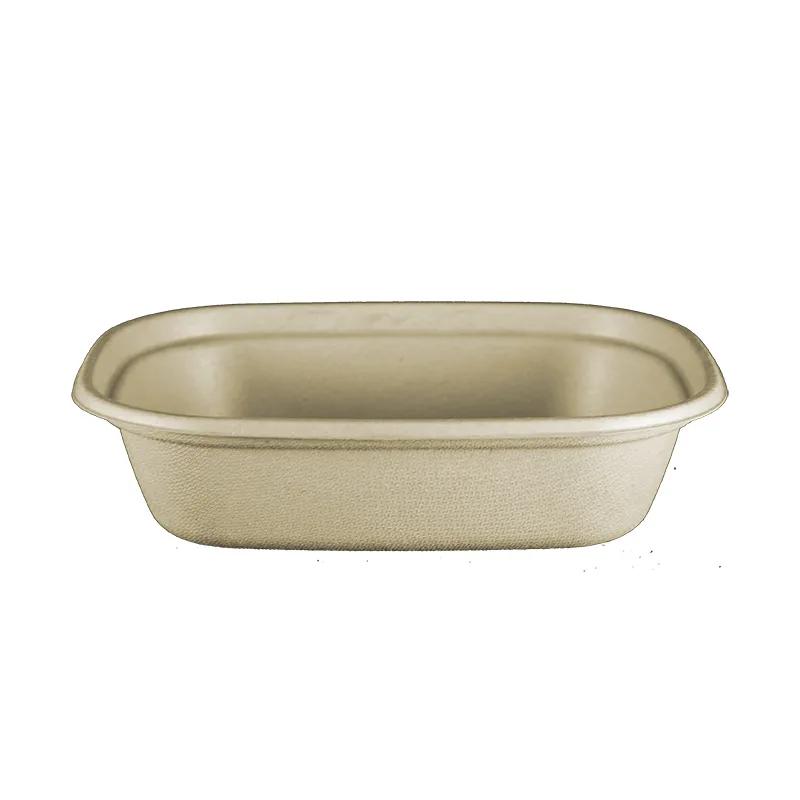 Take-Out Container Base 8.7X6.7X2.1 IN Pulp Fiber Kraft Rectangle Laminated 400/Case