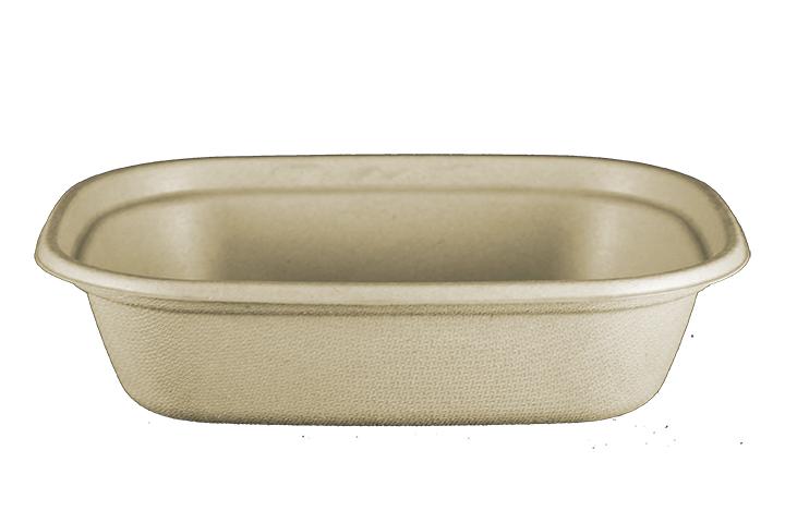 Take-Out Container Base 8.7X6.7X2.1 IN Pulp Fiber Kraft Rectangle Laminated 400/Case