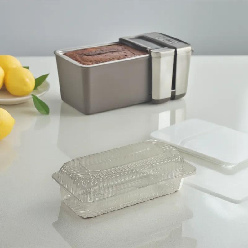 Bar Cake Loaf Hinged Container With Dome Lid 8.5X4.5X2.875 IN OPS Clear Rectangle 500/Case