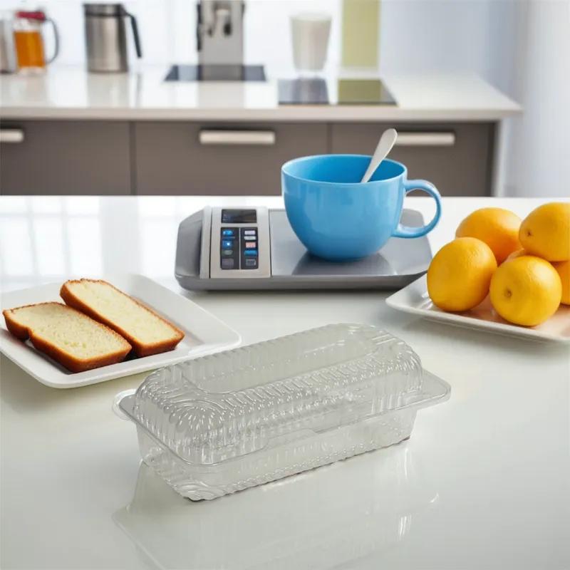 Bar Cake Loaf Hinged Container With Dome Lid 8.5X4.5X2.875 IN OPS Clear Rectangle 500/Case
