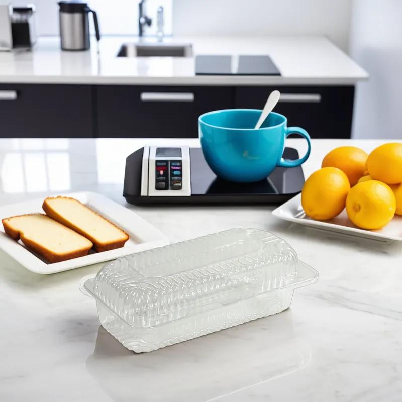 Bar Cake Loaf Hinged Container With Dome Lid 8.5X4.5X2.875 IN OPS Clear Rectangle 500/Case