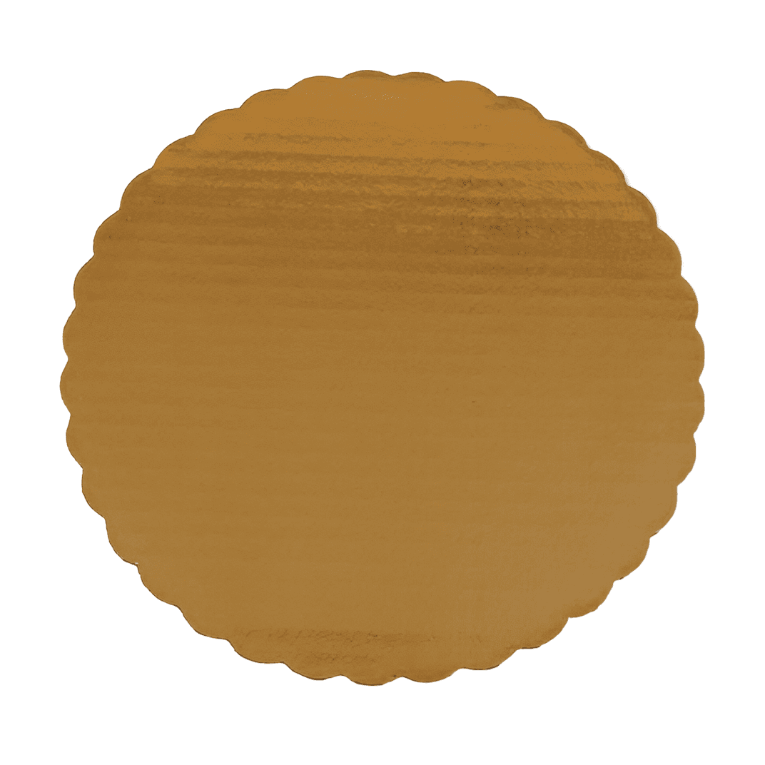 Cake Circle 10 IN Gold Scalloped 200/Case