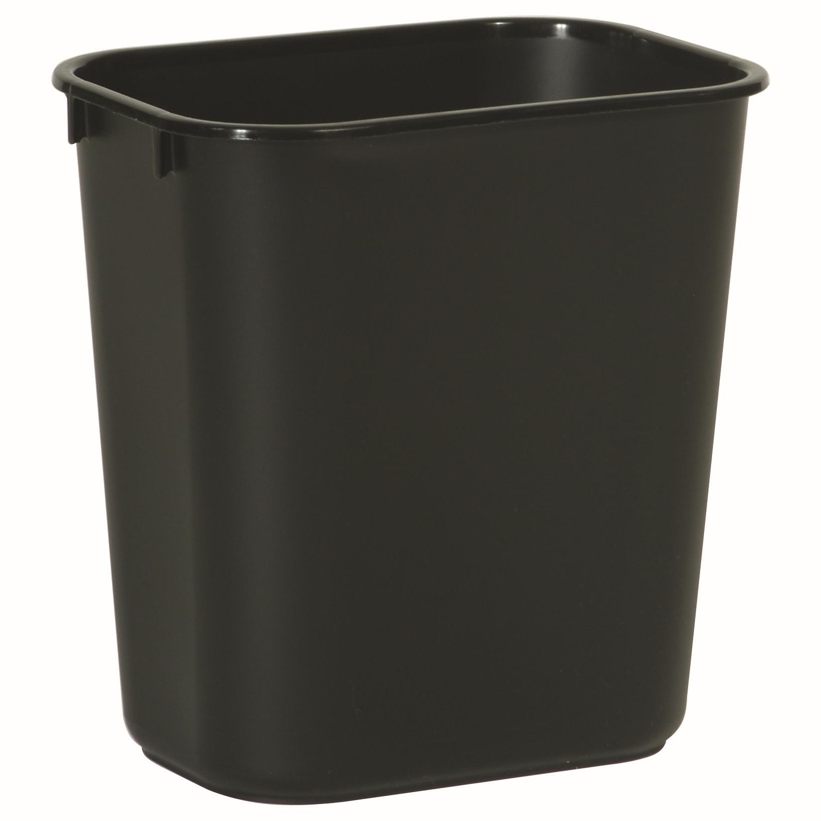 Trash 1-Stream Trash Can 11.75X8.25X12.25 IN 3.25 GAL 13 QT Black Rectangle Resin Deskside 1/Each