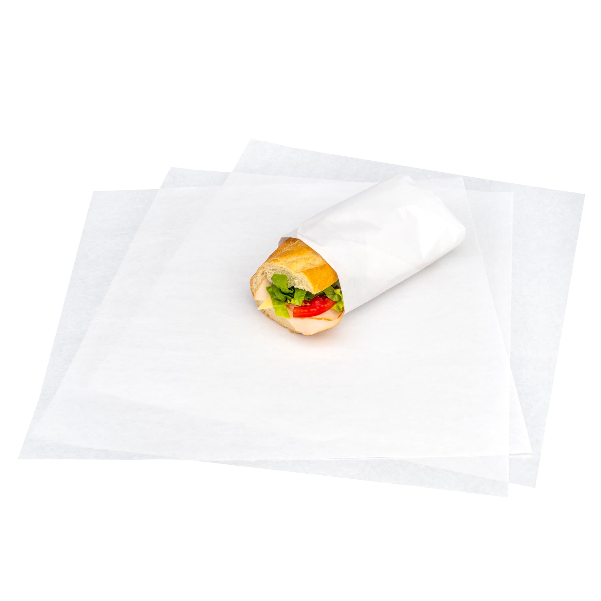 Sandwich Wrap 15X16 IN Paper White Plain Grease Resistant 3000/Case