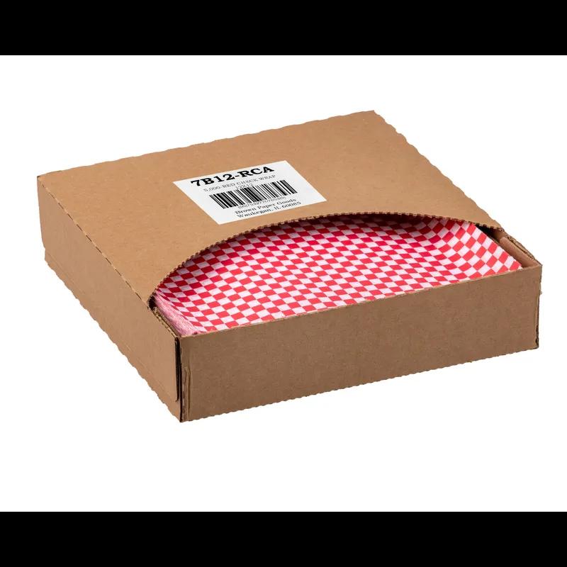 Sandwich Wrap 12X12 IN Paper White Red Check Design Grease Resistant 5000/Case