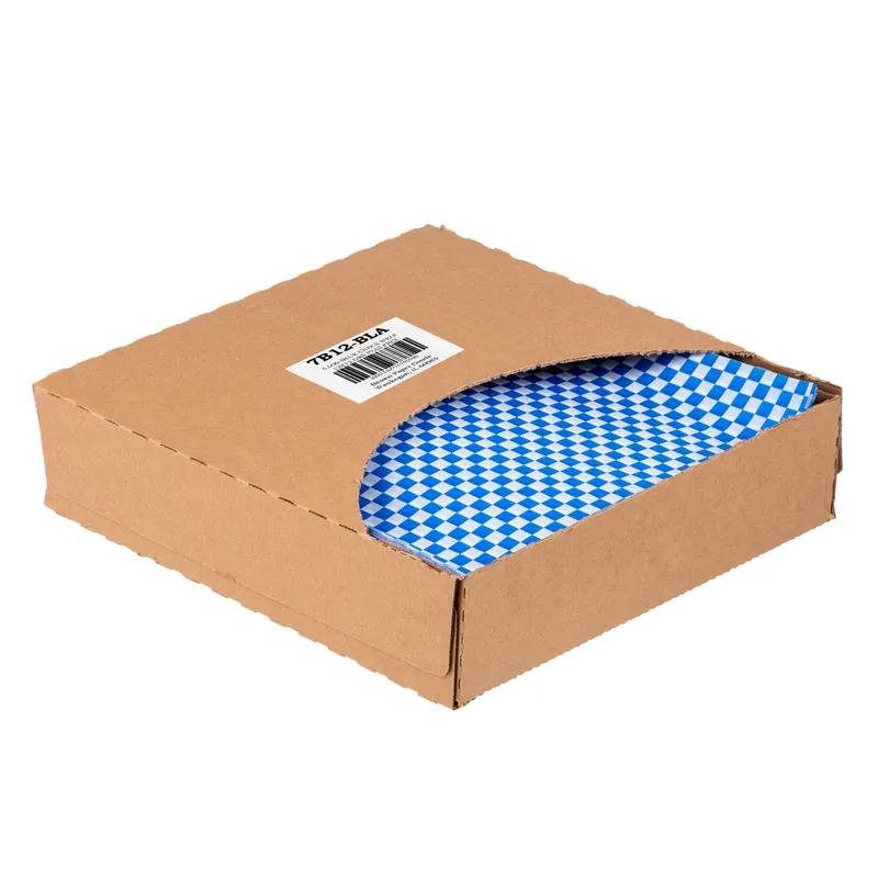 Sandwich Wrap 12X12 IN Paper White Blue Check Design Grease Resistant 5000/Case