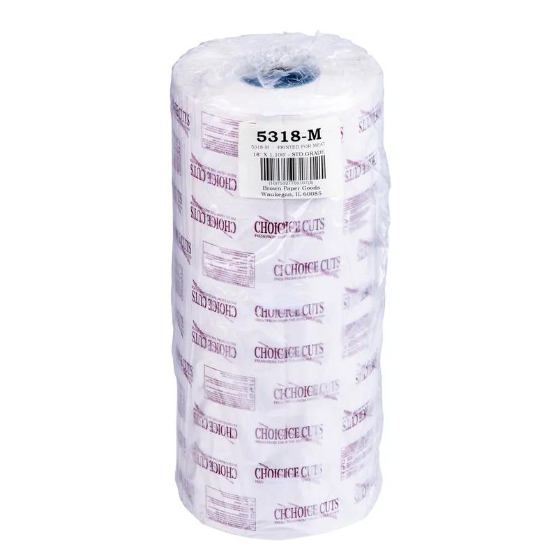 Freezer Paper Sheets 18IN X1100FT White Meat Design Standard Grade 1/Roll