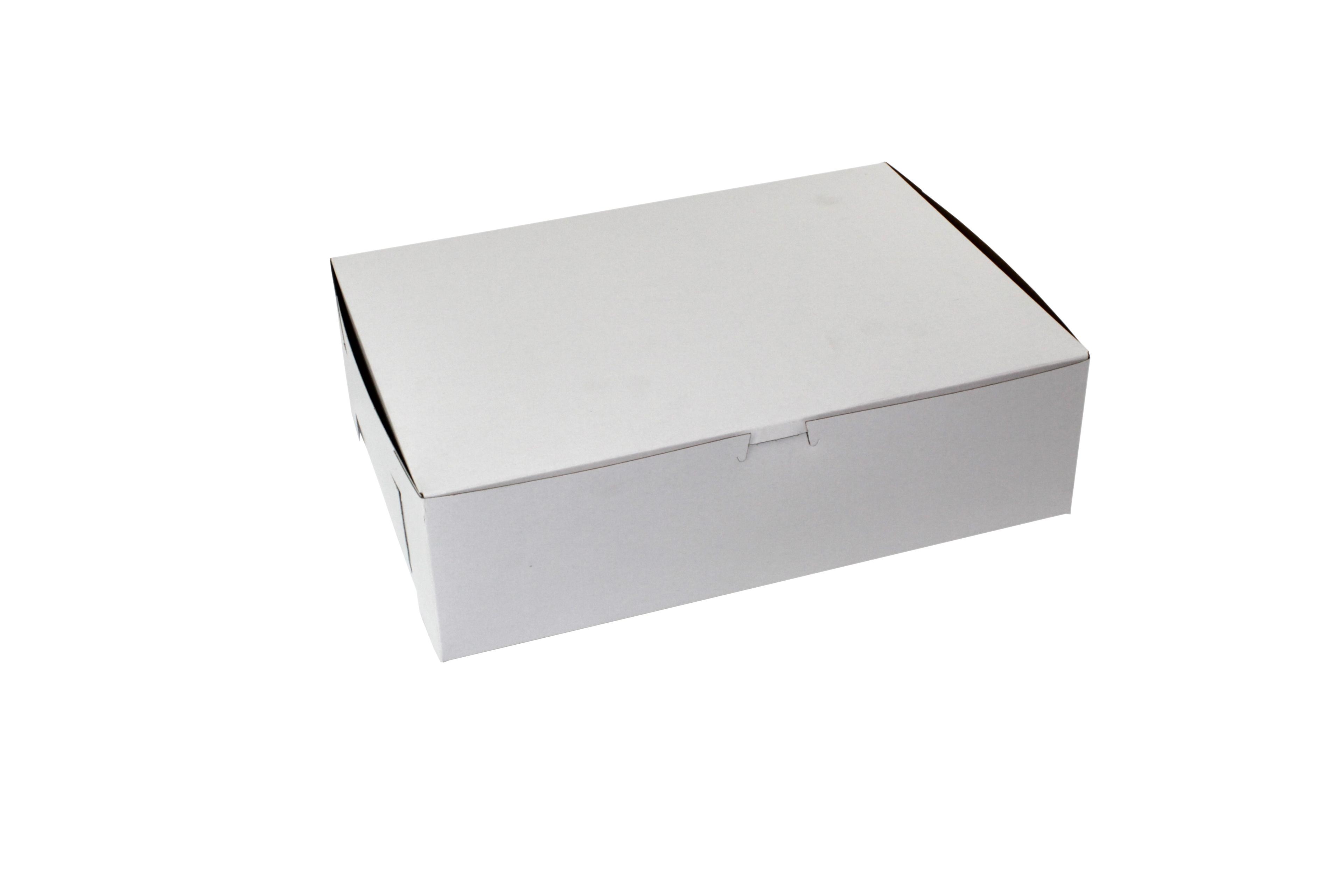 Bakery Box 14X10X4 IN Paperboard White Corner Lock 1-Piece 100/Case