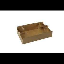 #2 Cup Carrier & Tray 10.875X6.375X2.625 IN 4 Compartment Paperboard Kraft Strap 250/Case