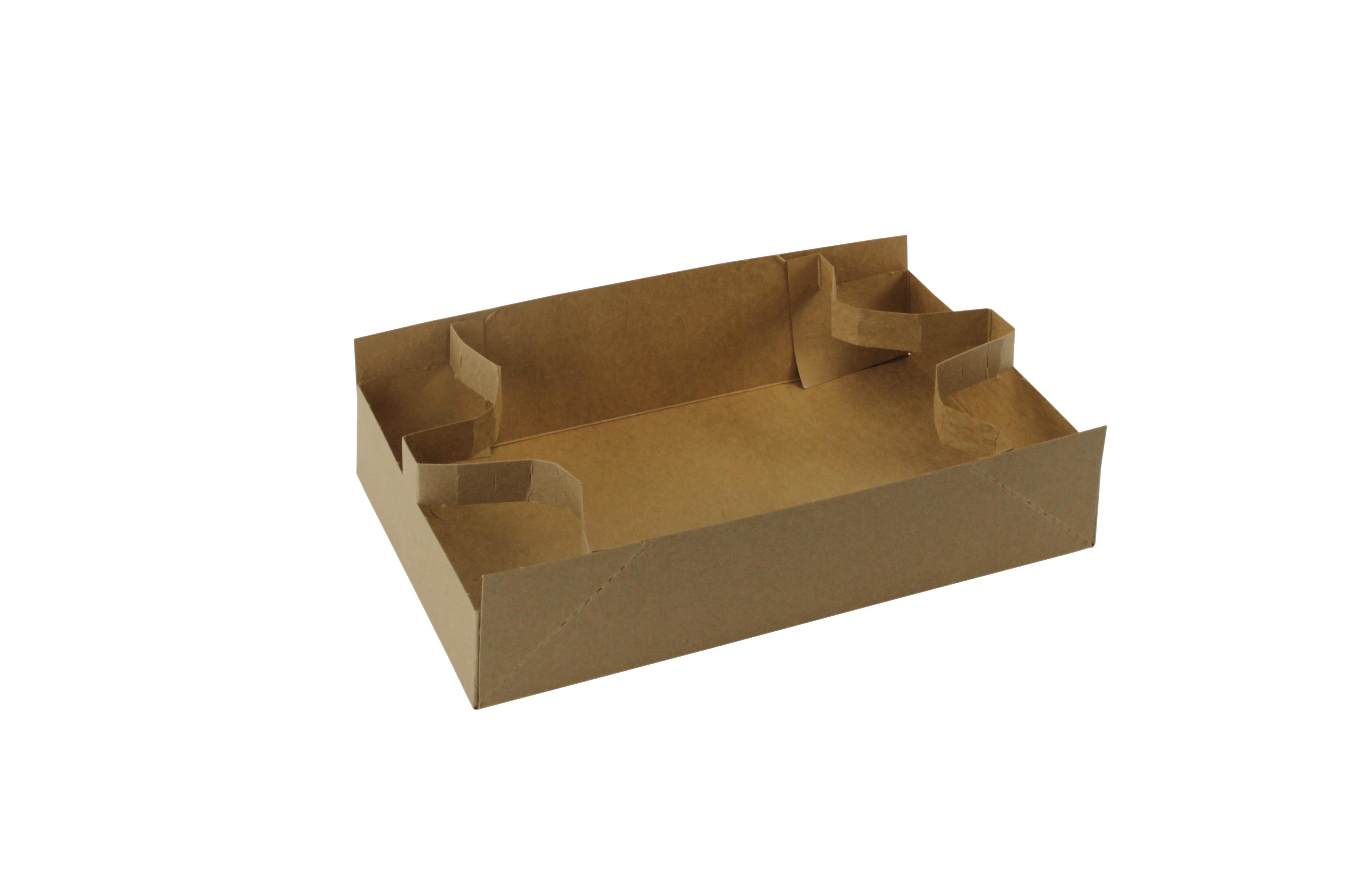 #2 Cup Carrier & Tray 10.875X6.375X2.625 IN 4 Compartment Paperboard Kraft Strap 250/Case