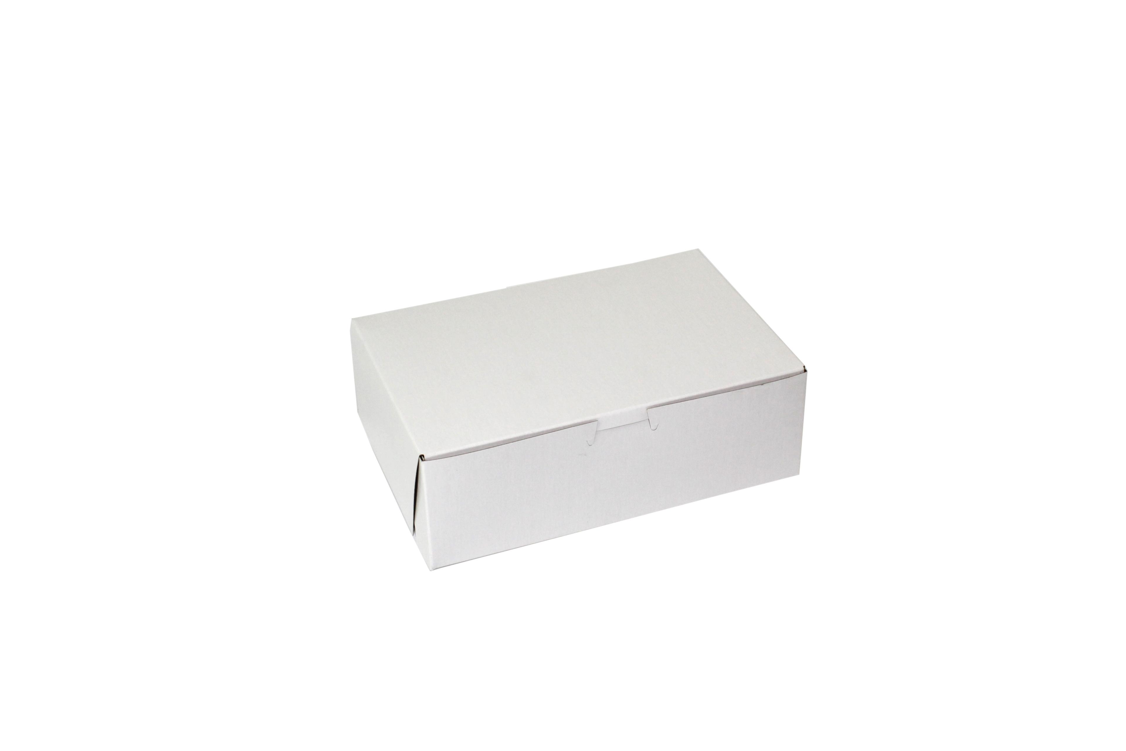 Bakery Box 9X6X3 IN Paperboard White Corner Lock 1-Piece 250/Case