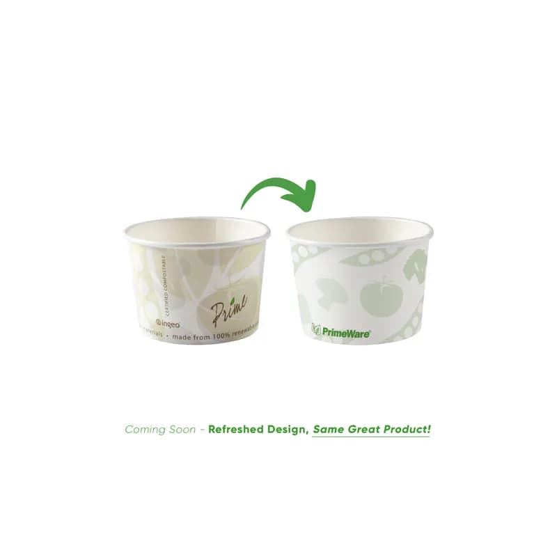 Food Container 8 OZ Paperboard White PLA-Lined Freezer Safe 50 Count/Pack 20 Packs/Case 1000 Count/Case