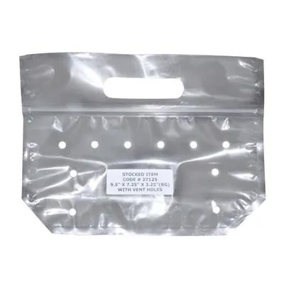 Grapes Bag 9.5X7.25X3.25 IN BOPP CPP 2.4MIL Clear With Zip Seal Closure Punched Hole Stand Up Gusset Vented 1000/Case