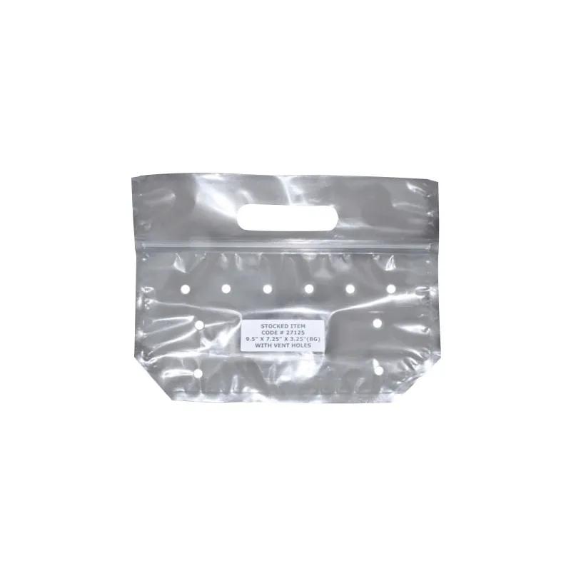 Grapes Bag 9.5X7.25X3.25 IN BOPP CPP 2.4MIL Clear With Zip Seal Closure Punched Hole Stand Up Gusset Vented 1000/Case