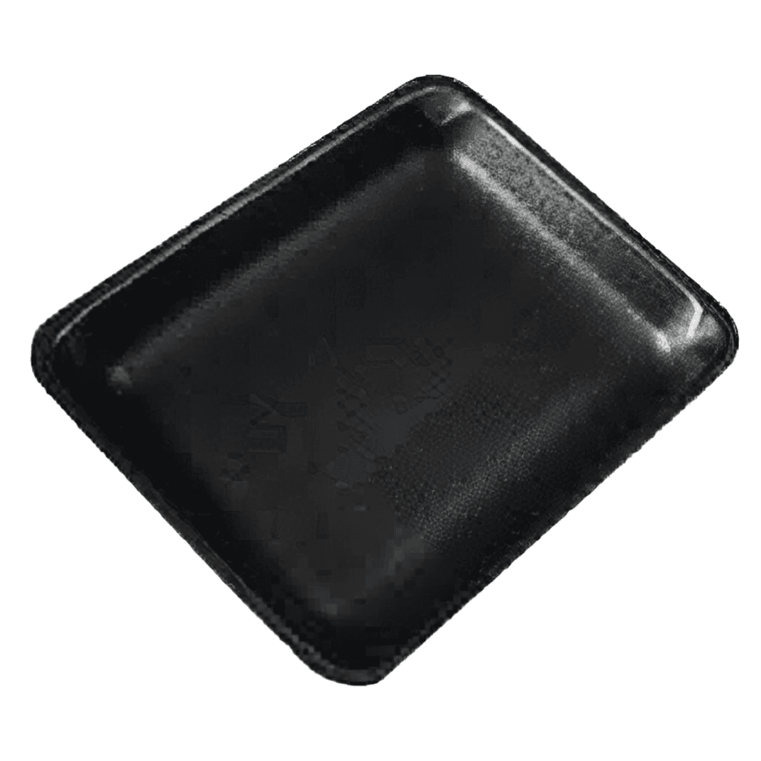 8S Meat Tray 8X10X0.63 IN Polystyrene Foam Black Rectangle 500/Case