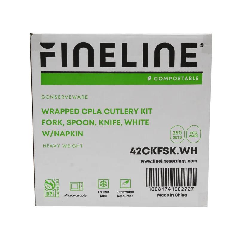 4PC Cutlery Kit CPLA Wrapped With Napkin,Fork,Knife,Spoon 250/Case