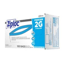 Ziploc® Freezer Bag 13X15.5 IN 2 GAL Plastic Clear With Double Zip Seal Closure 100/Case