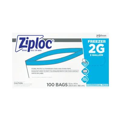 Ziploc® Freezer Bag 13X15.5 IN 2 GAL Plastic Clear With Double Zip Seal Closure 100/Case