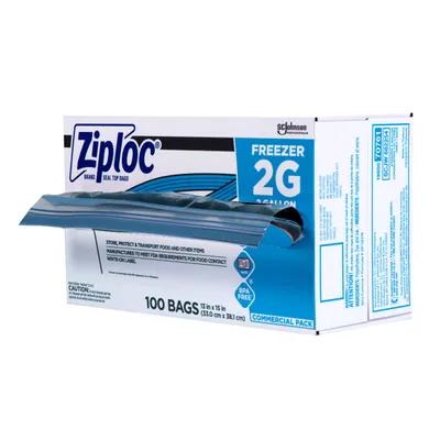 Ziploc® Freezer Bag 13X15.5 IN 2 GAL Plastic Clear With Double Zip Seal Closure 100/Case