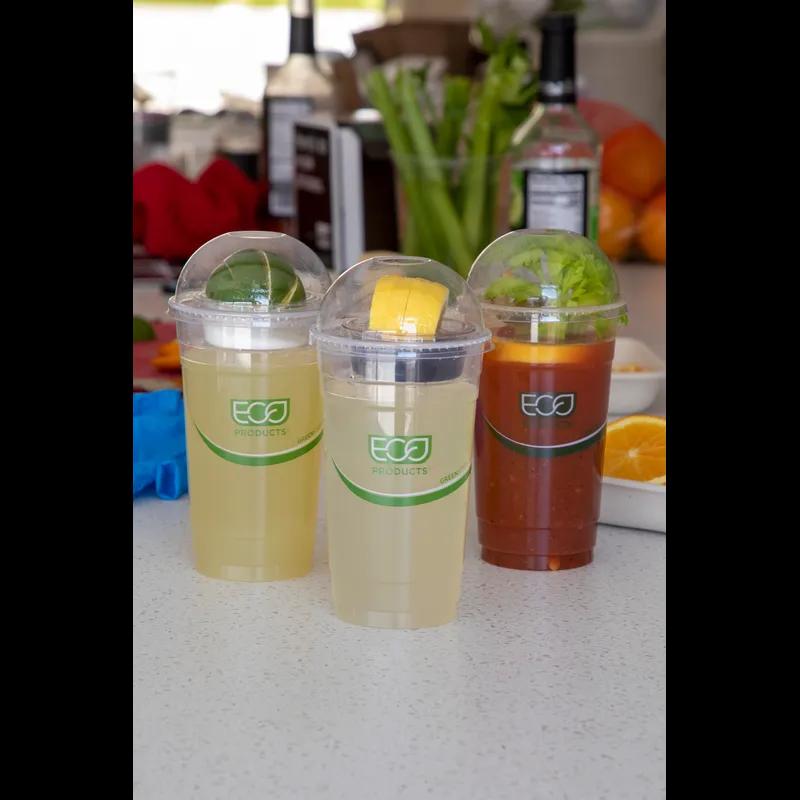GreenStripe® Lid Dome PLA Clear For 9-24 OZ Cold Cup No Hole 1000/Case