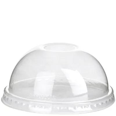 GreenStripe® Lid Dome PLA Clear For 9-24 OZ Cold Cup No Hole 1000/Case