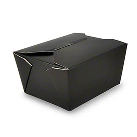#1 Take-Out Box Fold-Top 4.375X3.5X2.5 IN Paperboard Black 50 Count/Pack 9 Packs/Case 450 Count/Case
