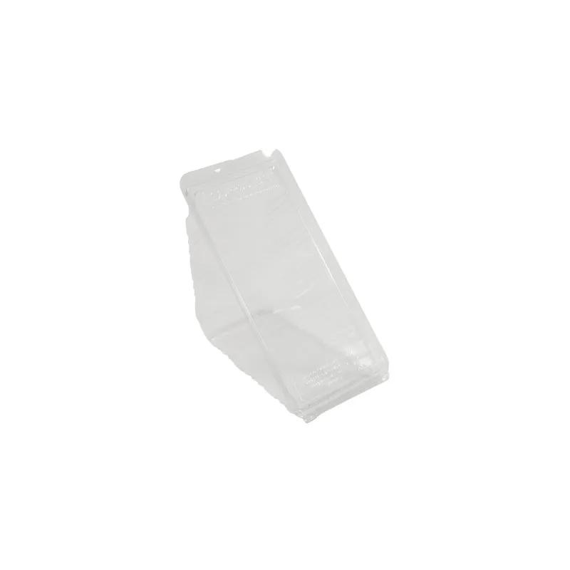 Sandwich Wedge Hinged 4X7X3 IN PLA Clear Triangle 500/Case
