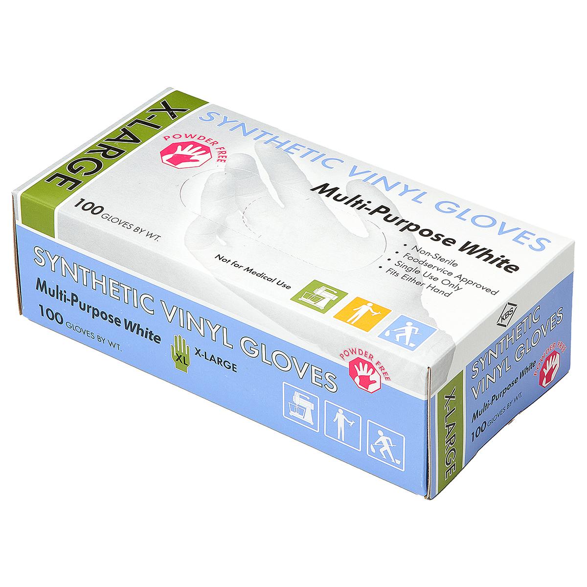 Gloves XL White Vinyl Synthetic Powder-Free 1000/Case