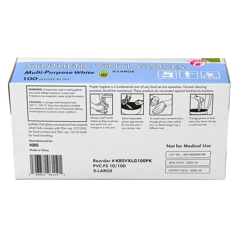 Gloves XL White Vinyl Synthetic Powder-Free 1000/Case