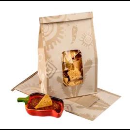 Tortilla Chip Bag 8.25X5.25X15 IN Paper Kraft Gusset With Window 250/Case