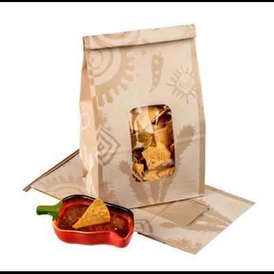 Tortilla Chip Bag 8.25X5.25X15 IN Paper Kraft Gusset With Window 250/Case