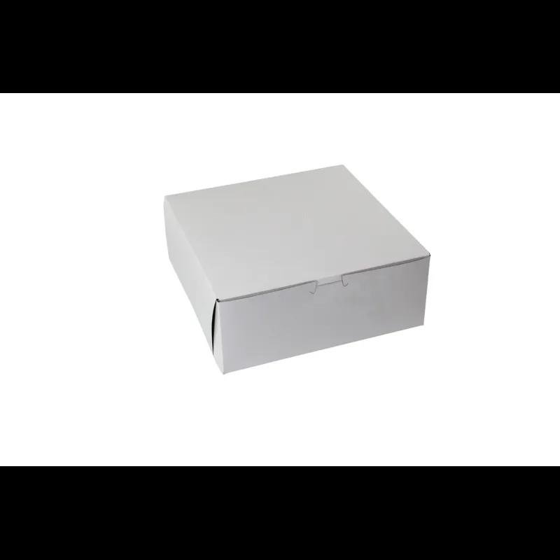 Bakery Box 10X10X4 IN Paperboard White Corner Lock 1-Piece 100/Bundle