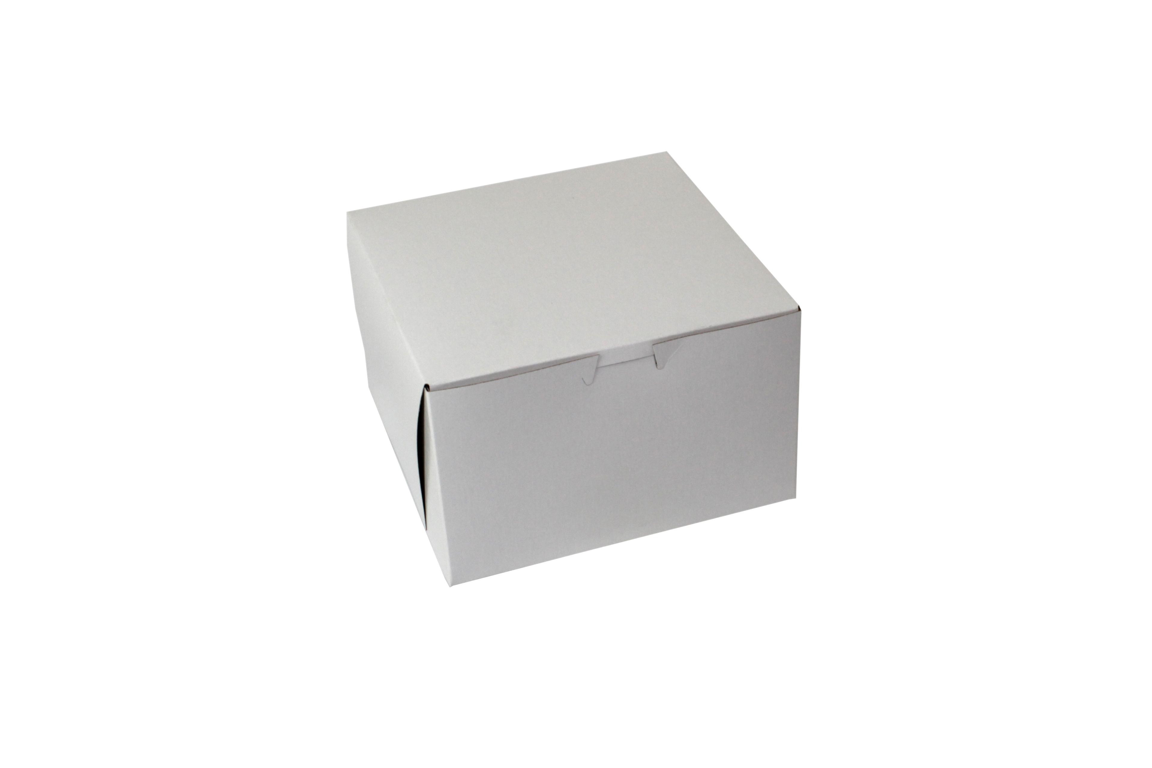 Bakery Box 8X8X5 IN Paperboard White Corner Lock 1-Piece 100/Bundle