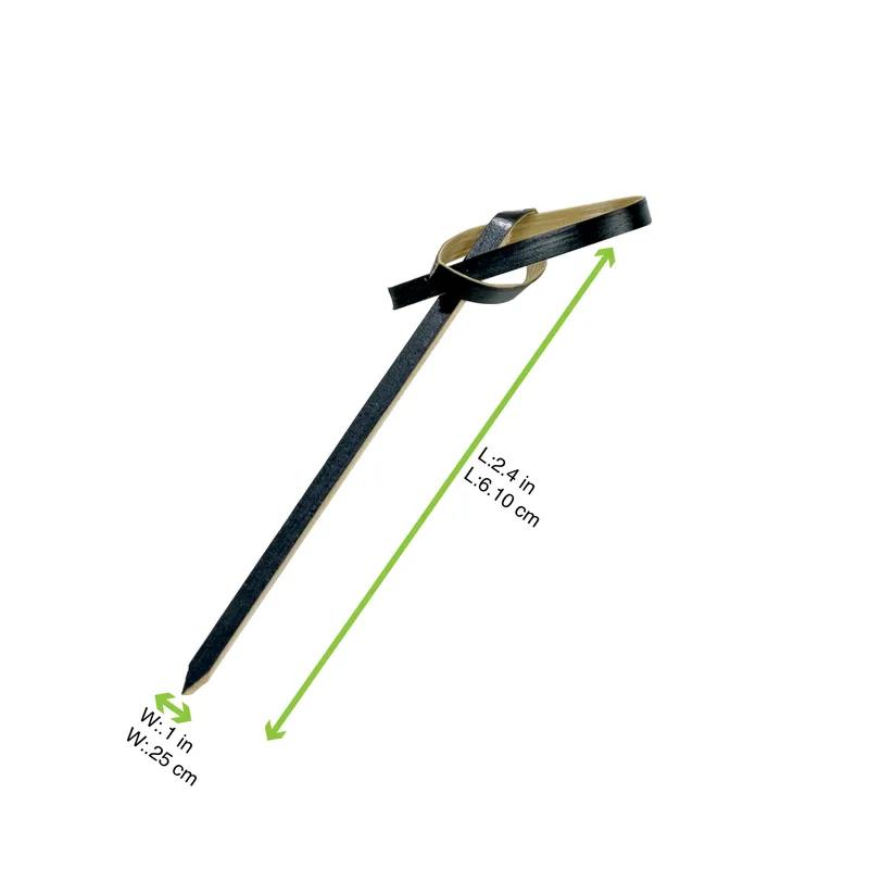 Looped Skewer 2.4 IN Bamboo Black 100 Count/Pack 20 Packs/Case 2000 Count/Case