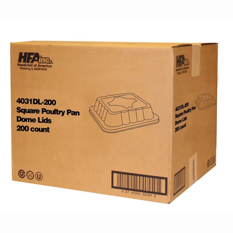 Lid Dome 10.25X10.25X2.5 IN Plastic Clear Square For Container 200/Case