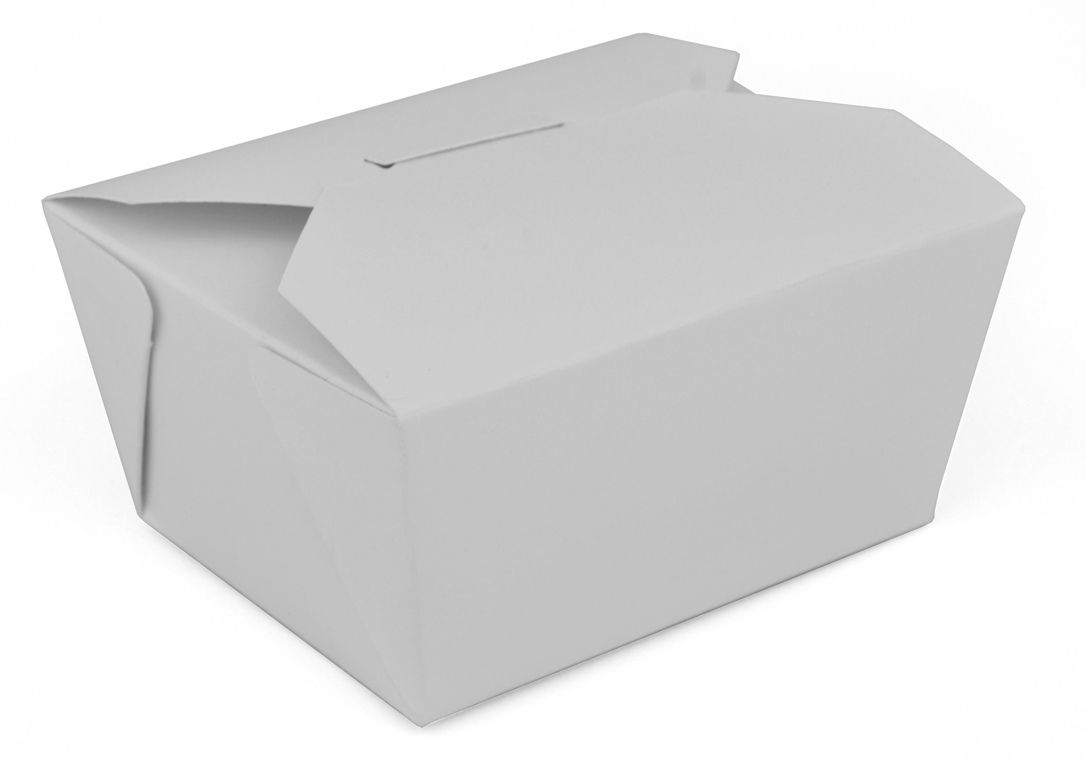#1 Take-Out Box Fold-Top With Flat Lid 4.375X3.5X2.5 IN Paper White 450/Case